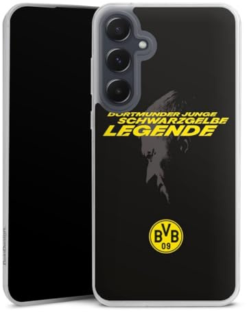 Slim Case kompatibel mit Samsung Galaxy A 55 5G Silikon Handyhülle transparent Hülle extra dünn Marco Reus Borussia Dortmund BVB