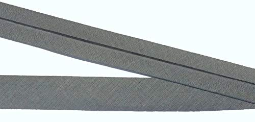 Großhandel für Schneiderbedarf 2 m Baumwollschrägband grau 20 mm vorgefalzt
