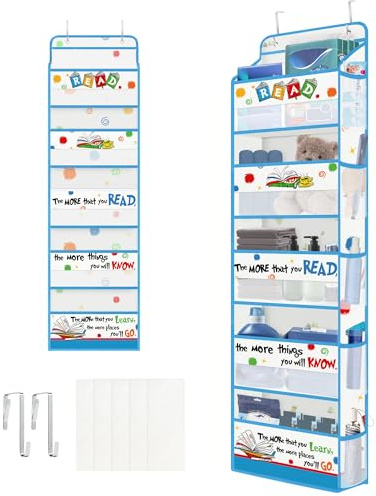 Clastyle Blau Buch Tür Hängeaufbewahrung für Kinder Türorganizer | Hängeorganizer für Camping Bad Schrank Schlafzimmer Badezimmer Tür Organizer Spielzeug Windel
