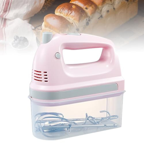 Generic 200W 5-Speed Electric Whisk Hand Mixer, Pink, Copper, Baking, Cake, Cream, Dough, Egg, Food Beater