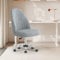 Drehstuhl Ohne Armlehnen, Homeoffice Stuhl, Schreibtischstuhl, höhenverstellbar, belastbar Atmungsaktiver Samt Velours, für Arbeitszimmer, Schlafzimmer, Arbeitszimmer, Schminktisch (Grau, small)