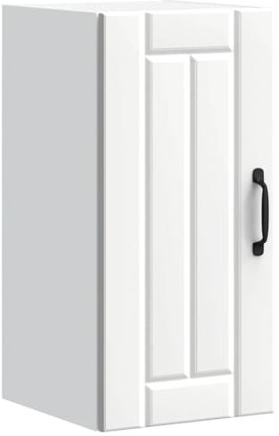 vidaXL Lucca White Wall-Mounted Kitchen Cabinet - Engineered Wood, Glass Front, Ample Storage, 30x31x60cm