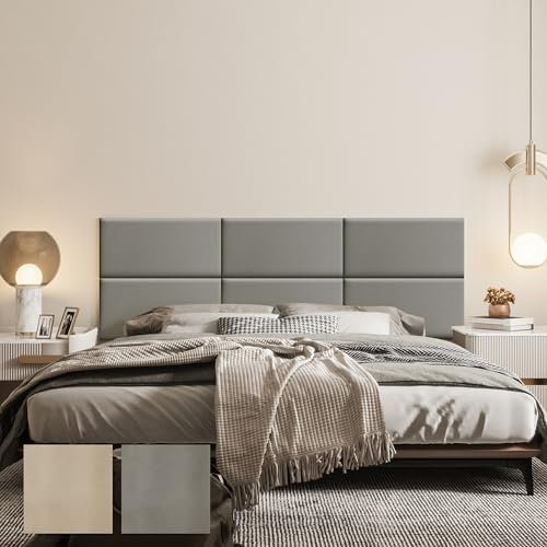 LELEFIDO 3D-Wandpaneele – Selbstklebende Wandverkleidung aus Kunstleder, Weiche Wandpaneele für eine dekorative Wandgestaltung – Perfekte Wall Deko für Wohnzimmer, Schlafzimmer ,60 * 30 * 3CM,6 Stück