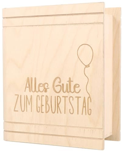 Spruchreif · Spardose Buch aus Holz mit Gravur Alles Gute zum Geburtstag · Geldgeschenk Sparbüchse · Sparschwein · Geschenk Geburtstag · Geburtstagsgeschenk