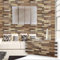 3D Wall Panels for Living Room Kitchen Decorative Tiles PVC Plastic Cladding (Set of 10 Panels 4.70m2 Walnut Wood Effect)