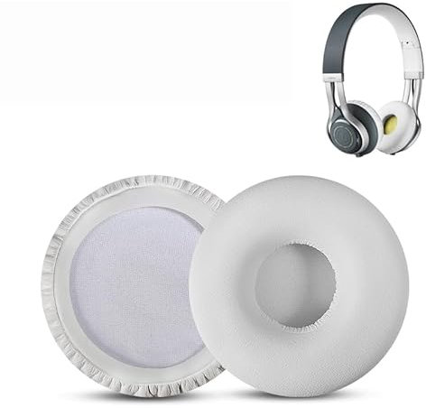 Replacement Ear Pads Cushion Earmuff Compatible with Jabra REVO Wireless/Wired/for JBL E40 On-Ear Bluetooth Headphones,White Protein Leather