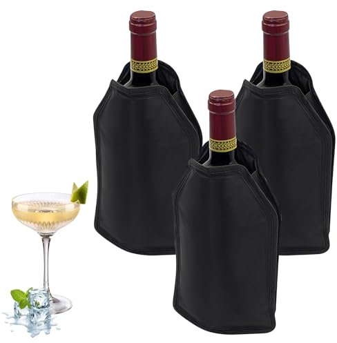 3 Stück Weinkühler Manschette, Kühlmanschette Wein, Weinflaschenkühler, Weinkühler Sektkühler Hülle, Flaschenkühler Für Unterwegs, Weinmanschette Für Haushalt Gastronomie Outdoor