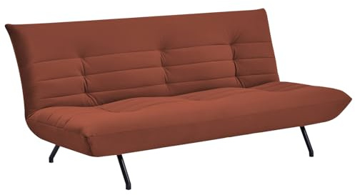 Happy Garden 3-Sitzer-Sofa, umwandelbar in Terracotta-Samt Anatole - Beistellbett für 2 Personen, Vintage-Stil