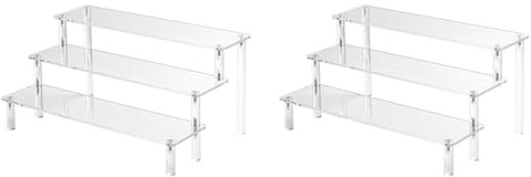 Puthernm 2X Acrylic Lifting Display Stand 3-Layer Perfume Tissue Display Stand Character Model Display Stand Dessert Rack
