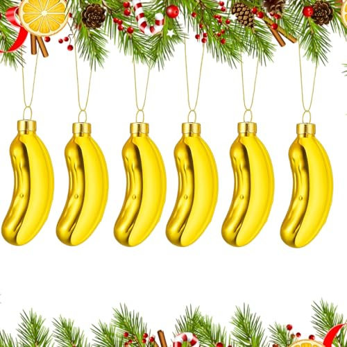 4 Stück Weihnachtsgurke Christbaumschmuck Gold Klein, Glasornamente für Tannenbaum, Gurke Weihnachtsschmuck aus Glas, Weihnachtskugeln Gurke für Weihnachtsdeko Eventdeko(Gold)