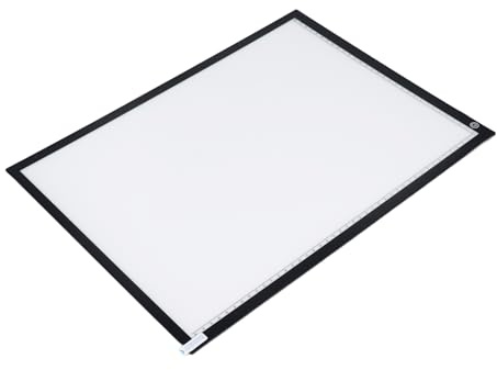 Alomejor Stufenlos Dimmbarer A3-Künstler-Leuchtkasten-Kopiertisch für Dia- und Negativscans, Multifunktionale Mal-Leuchttafelunterlage, Acrylmaterial, Schwarz