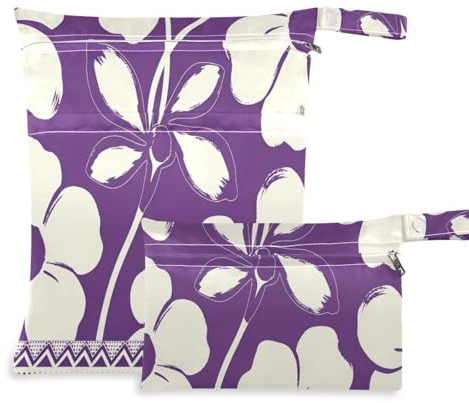 Yoogain Borsa impermeabile impermeabile, confezione da 2 elementi essenziali da viaggio per volare con manici per yoga (motivo tribale viola e bianco)