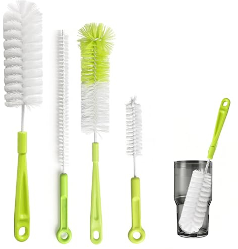 4-Piece Bottle Brush Set,15Long-Handle & Straw,14Round & 10Detail Brush