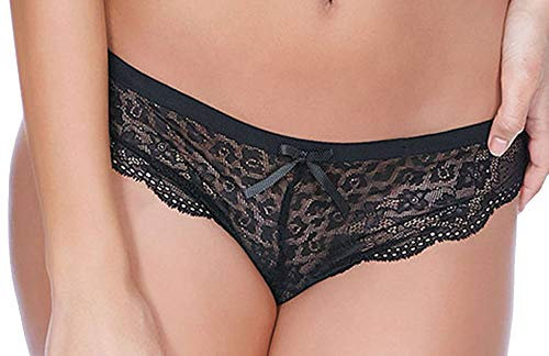 Freya Fancies 1017 Brazilian Brief Knickers, Black, Medium