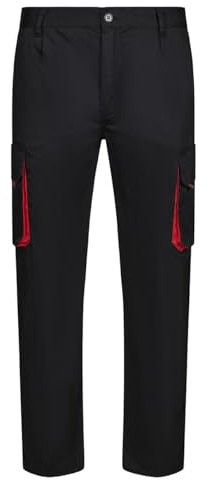 Velilla 103004 - Mehrtaschenhose (Größe 54) Farbe schwarz und rot