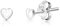 DTPsilver® Petits Clous/Puces d'Oreilles en Argent Fin 925 - Petit Cœur - 3.5 mm