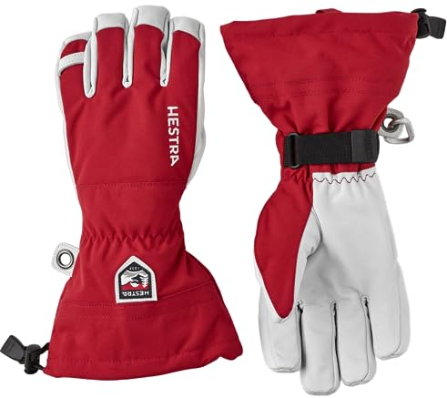 Hestra, Ski-Handschuhe Stulpe, Armee-Leder., Herren Damen, 30570-560-07, rot, 7