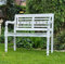 AMBIENTE-LEBENSART.DE Teakbank-Landhaus-Bank-Parkbank-Gartenbank-Blumen-Bank-Balkon-Bank 2 Sitzer Shabby Chic White Washed Antik Weiss