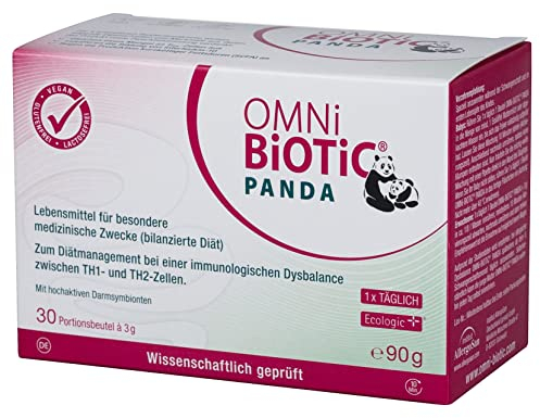 OMNi BiOTiC PANDA, 30 Portionen (90g), 4 Bakterienstämme, 3 Mrd. Keime pro Tagesdosis, Pulver, Vegan, Glutenfrei, Lactosefrei, Zur täglichen Anwendung, Geeignet für Mutter und Kind