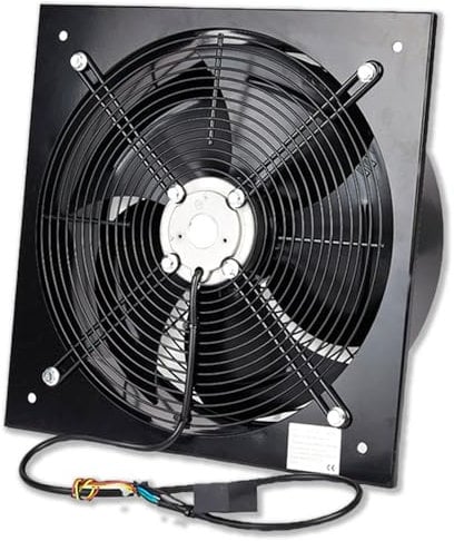 POWERSTAR ELECTRICALS Industrial Ventilation Extractor Axial Exhaust Commercial Air Blower Fan (20 Inches 500mm) 7550m3/h Black (Heavy Duty Metal Without Speed Control Regulator)