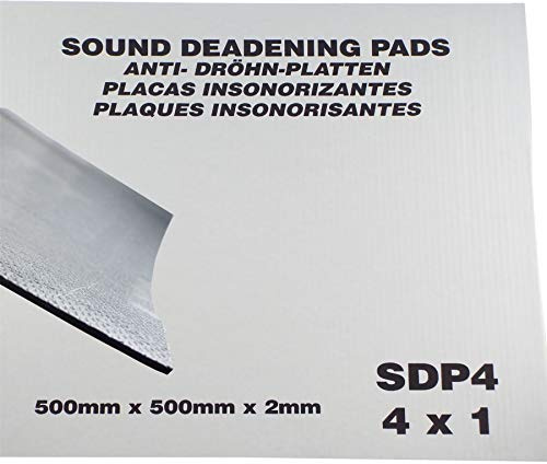 starchem Car/Van Self Adhesive Bitumen Sound-Deadening Proofing Pads x 4 [500mm x 500mm x 2mm] Smooth Sheets