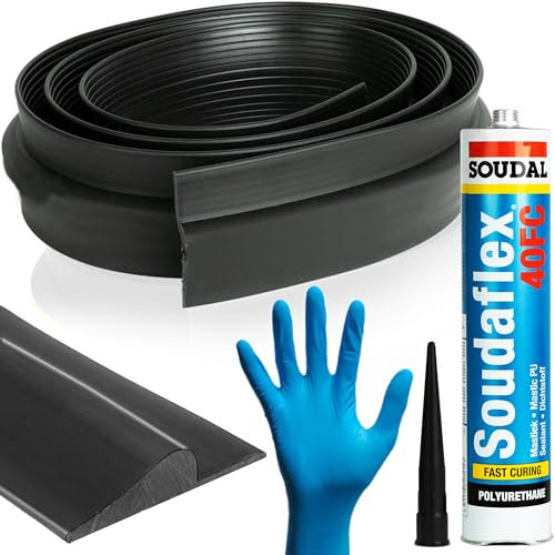 FDD4U Garage Door Floor Threshold Weather Seal - 8 Foot, Heavy Duty, Black Rubber Garage Door Draught Excluder - Perfect Airtight Garage Weather Seal - External Door Threshold Strip (18mm H x 85mm W)