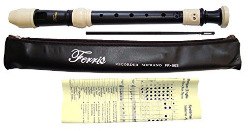 Ferris FR400S Descant/Soprano Recorder,Black