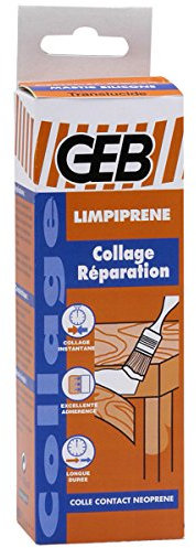 GEB Colle néoprène Limpiprene. Permet d'assembler instantanément tous matériaux : métaux, cuir, caoutchouc, bois, tissus, stratifiés et matières plastiques - Tube 125 ml