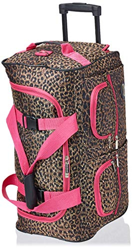 Rockland Reisetasche mit Rollen, pink Leopard, Einheitsgröße, Reisetasche mit Rollen