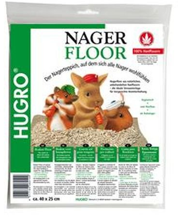 Hugro Almohadilla de suelo de cáñamo para roedores, 40 x 25 cm