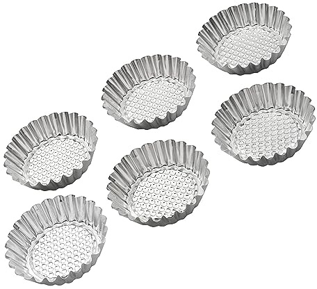 Pedrini Formine per dolci diametro 95 mm, in acciaio inox, 6 pezzi