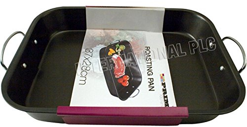 37CM X 28CM DEEP Roasting PAN Baking Tray Kitchen Oven Grill Handles Non Stick