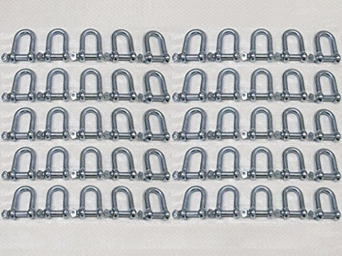 x50 3MM Galvanised Steel Commercial Dee Shackles