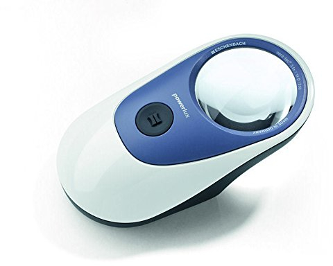 Beleuchtete Standlupe powerlux [Eschenbach 158614] Asphärische PXM®-Leichtlinse, Vergrößerung: 3,5X, Dioptrie: 14, Lichtfarbe: 8000 K