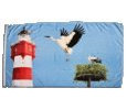 Flagge Leuchtturm und Storch - 90 x 150 cm