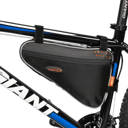 Ibera Fahrrad-Rahmentasche, Fahrradtasche Triangle Bag, Bicycle Triangle Frame Bag Medium schwarz / orange