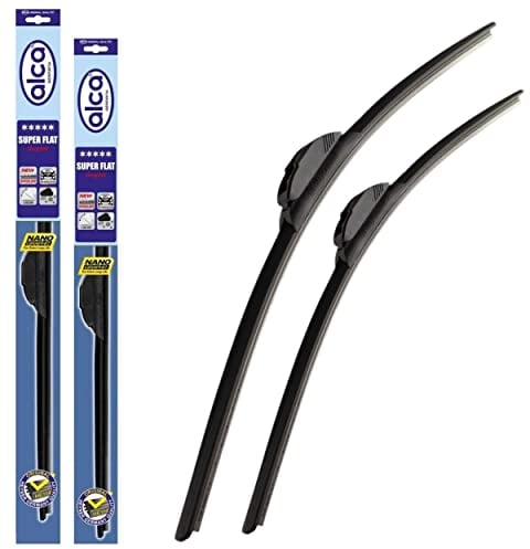 Fits Renault Kangoo Models 2008 To 2020 Alca Germany Super Flat Wiper Blades Front Replacement Set 2221BL