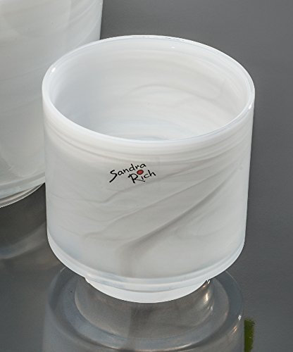 Sandra Rich - Vaso per orchidee, in vetro, 10 cm, Ø 10 cm, colore: Bianco