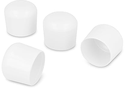 GLEITGUT 4 x Stuhlkappen Weiss Fußkappen rund Rohrkappen Stahlrohr Endkappen für Rundrohre (28 mm)