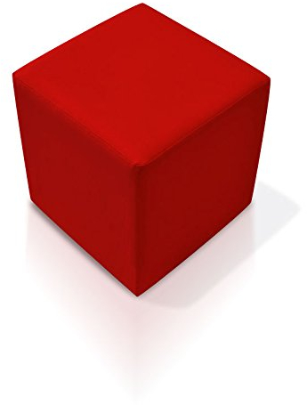 moebel-eins KUBUS Sitzwürfel Bandscheibenhocker Sitzhocker Fußhocker in rot 50x45x45 cm, rot