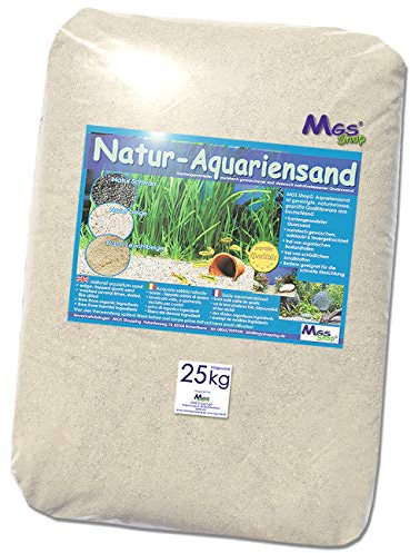 MGS SHOP Aquariensand 25kg gerundet Natur BEIGE geprüfte Qualität Körnung (0.1-0.3mm)