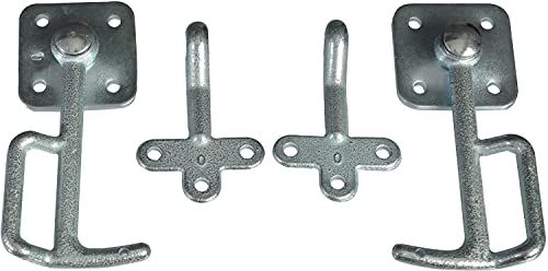 MS-Warenvertrieb 4 TLG Set Klapphaken + Ösen Gr.0 Anhänger Bordwandverschluss Ladebordwand PKW