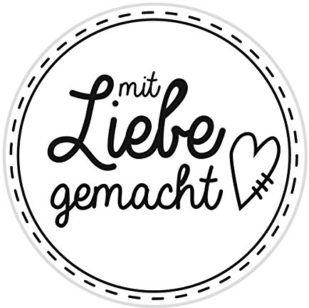 Knorr Prandell 211803002 Stempel aus Holz, rund Motivgröße circa Durchmesser 3,2 cm, Motiv mit Liebe gemacht