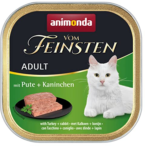 animonda vom Feinsten Katzenfutter nass mit Rind + Huhn (32 x 100g), getreidefreies Katzenfutter nass ohne Zucker, mit frischen, fleischigen Zutaten