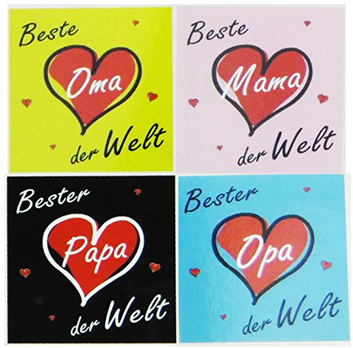 Magisches Handtuch / bester Papa / beste Mama / bester Opa / beste Oma / 4 Stück / Zauberhandtuch / Größe 30x30 cm / Geschenkidee / Gaget-Artikel / Spaßartikel / kleines Geschenk / Ostergeschenk / Glücksbringer / Geburtstagsgeschenk / Vatertagsgeschenk