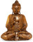 Meditierende Buddha-Statue, Holz, handgeschnitzt, 33 cm