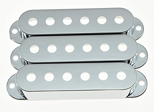 Kaish Chrome 50 mm Pole ST Strat Micro pour guitare Plastique couvertures 3 Single Coil pour Stratocaster