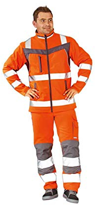 Planam 5660 Plaline High Visibility Softshell Jacket - Farbe: Orange/Schiefer - Größe: 84