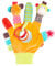 Fehn Spielhandschuh Safari – Fingerpuppen Baby Spielzeug Affe und Elefant zum Greifen und Geräusche erzeugen – Handpuppen für Kinder und Babys ab 0+ Monaten - Puppenhandschuh mit Greifling und Rassel