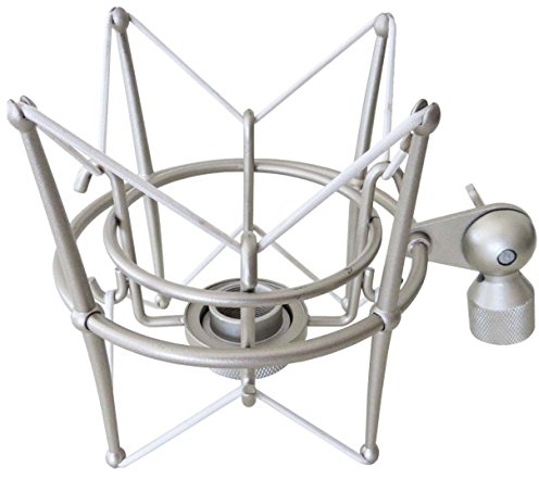 keepdrum MS089SV Silver Mikrofon-Spinne elastische Halterung Shockmount für G-Track AT2020/USB+